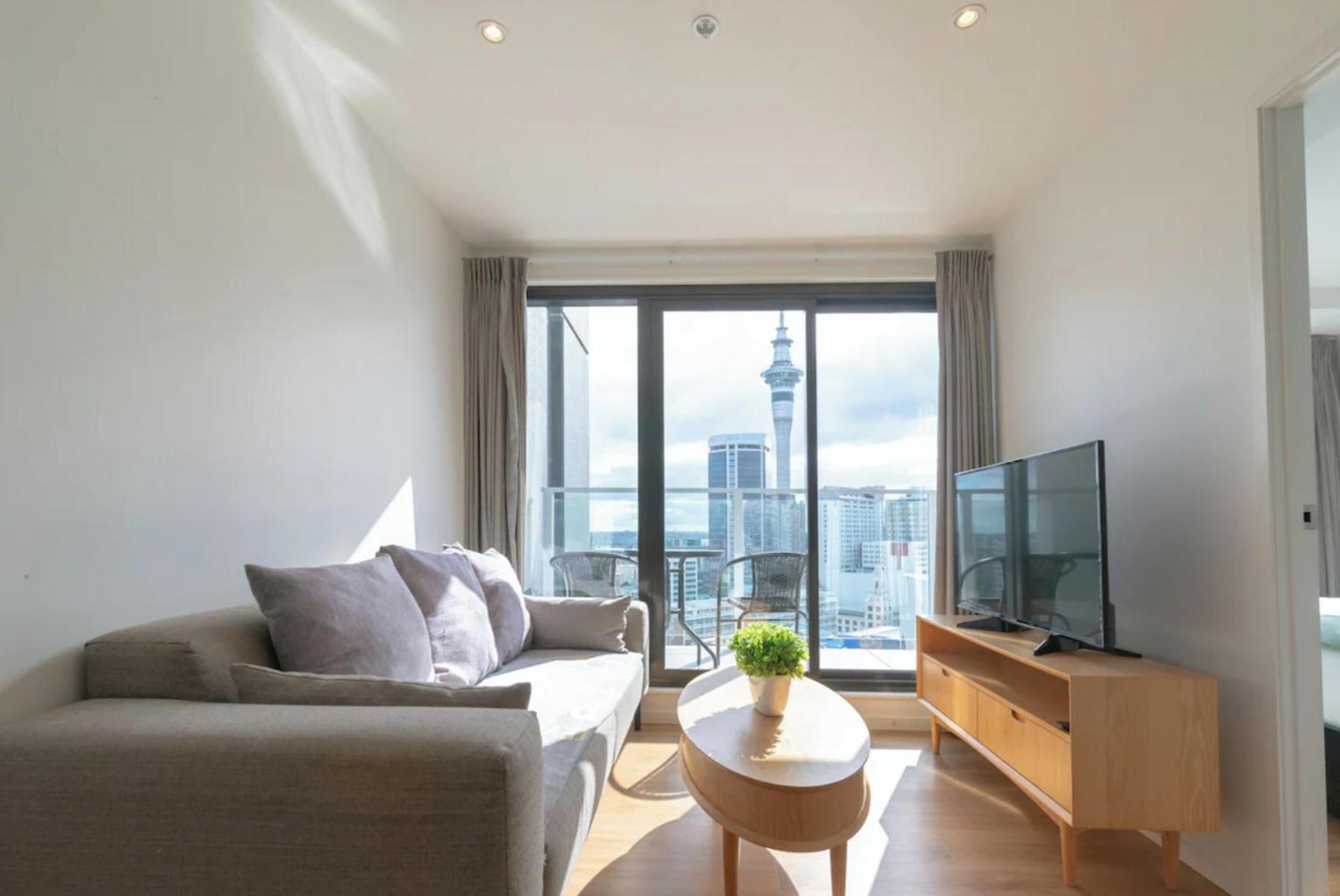Skytower And City View 2 Bedroom Apartment On High Floor 奥克兰 外观 照片
